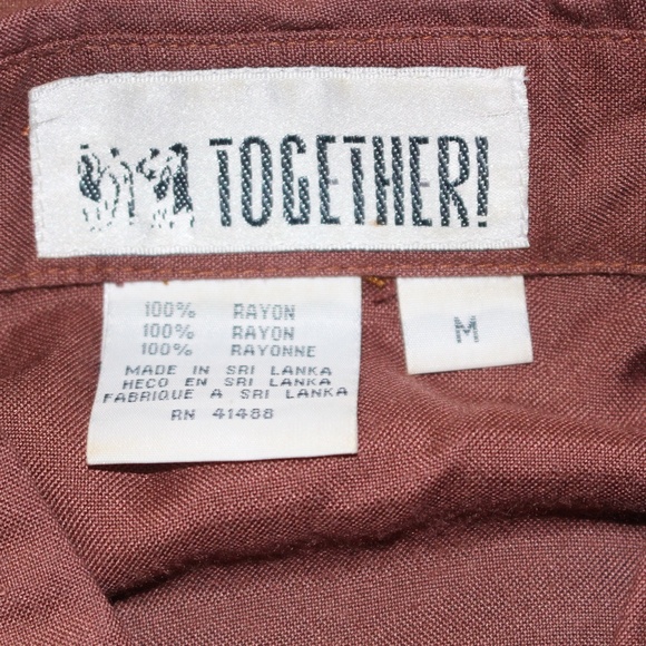 Vintage Together, multi print button down long sleeve blouse - Picture 5 of 6